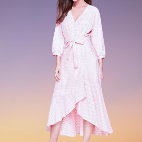🆕Gingham Check Wrap Dress W/Belt size 12 - Picture 7 of 10